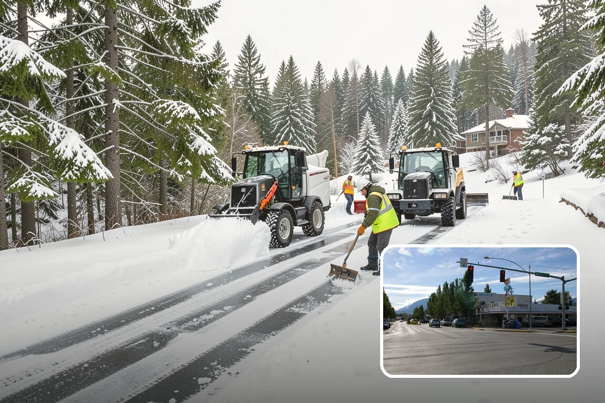 Calcium Chloride Spreading in North Bend, King County, WA - Stays active down into the single digits when rock salt fails