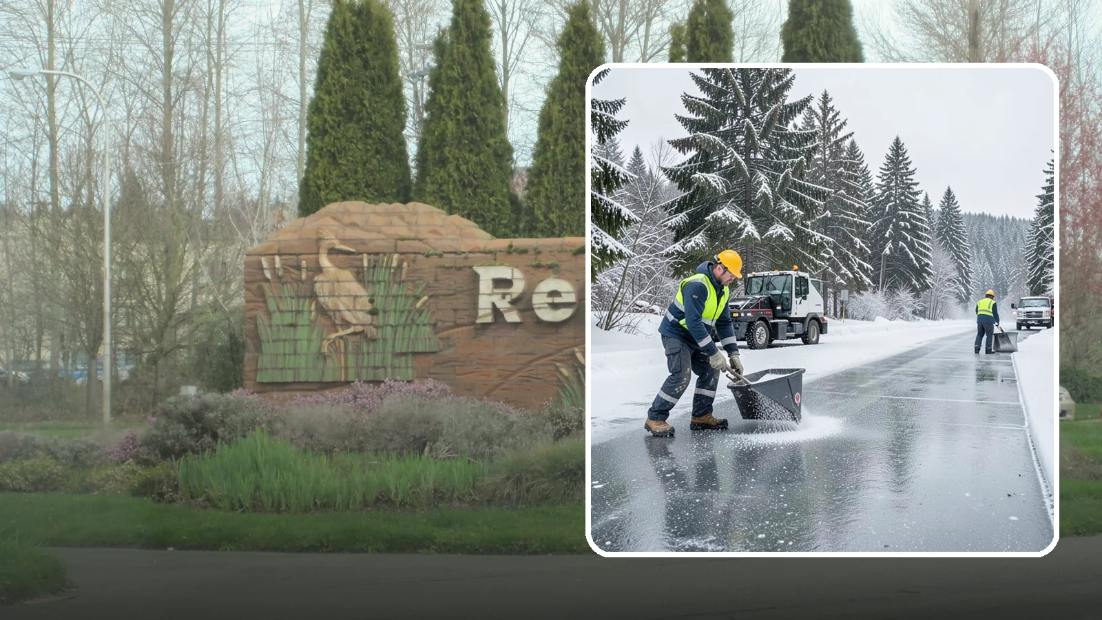 Calcium Chloride Spreading in Renton, King County, WA - Calcium chloride spreading tackles ice at the sub-freezing temperatures where ordinary rock salt stops working.