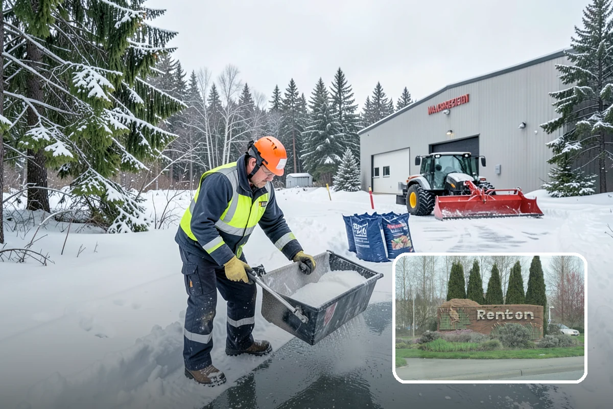 Calcium Chloride Spreading in Renton, King County, WA - Stays active down into the single digits when rock salt fails