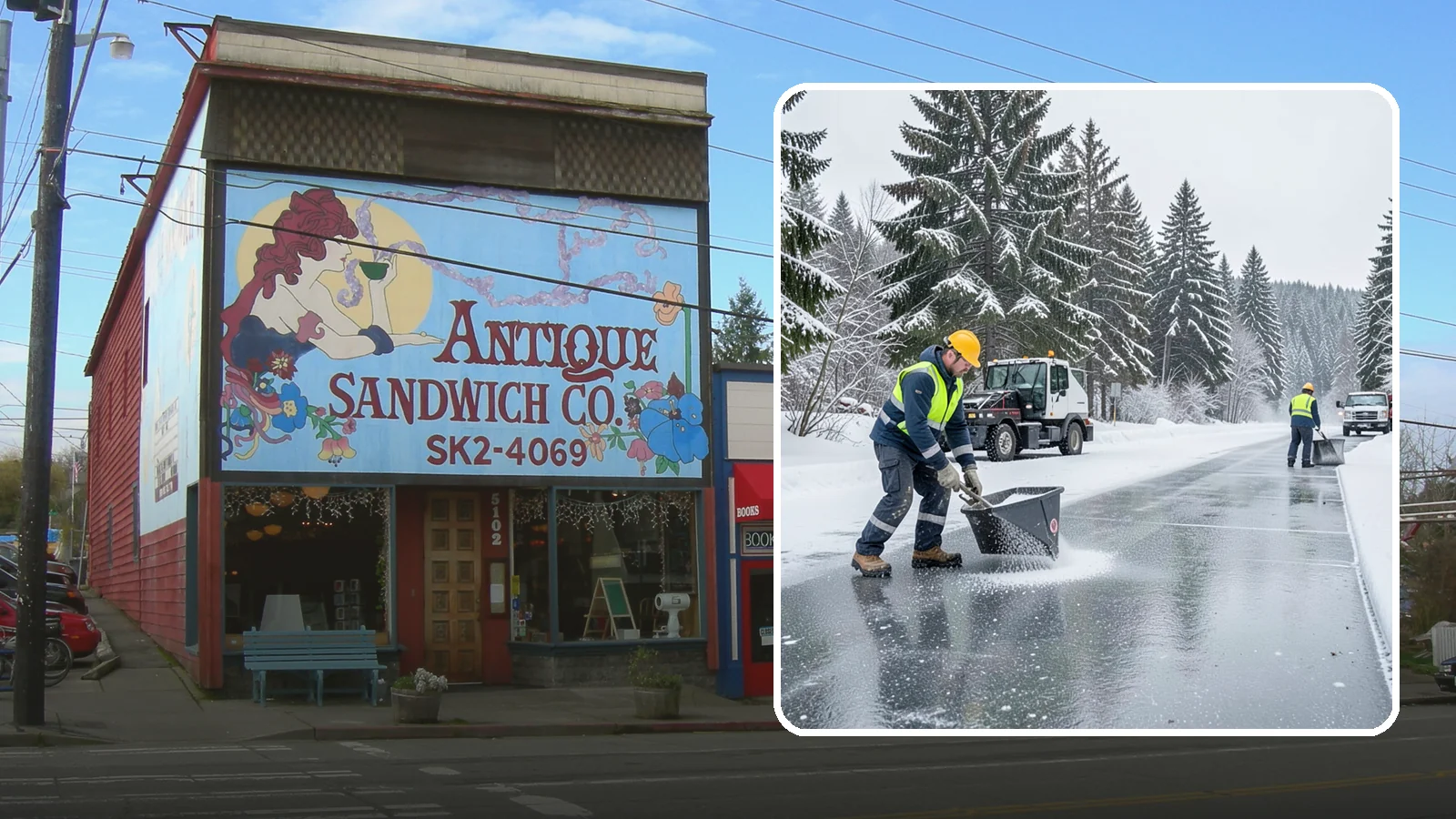 Calcium Chloride Spreading in Ruston, Pierce County, WA - Calcium chloride spreading tackles ice at the sub-freezing temperatures where ordinary rock salt stops working.