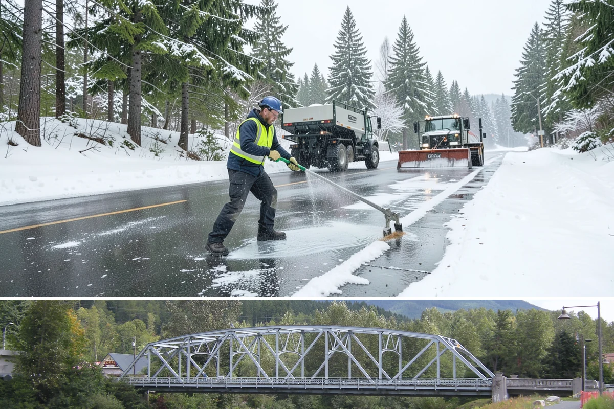 Calcium Chloride Spreading in Skykomish, King County, WA - Calcium chloride is deployed during the deepest cold spells, typically December through January when arctic air settles over the...