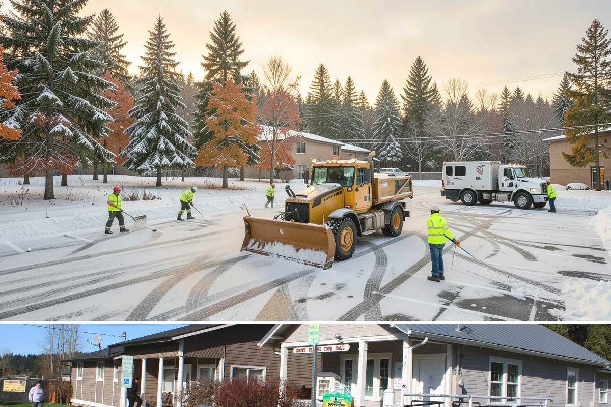 Calcium Chloride Spreading in South Prairie, Pierce County, WA - Calcium chloride is deployed during the deepest cold spells, typically December through January when arctic air settles over the...