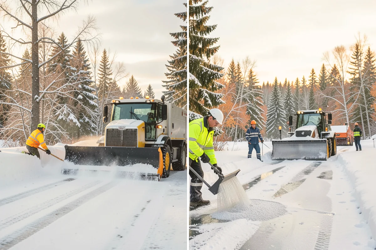 Calcium Chloride Spreading in Stanwood, Snohomish County, WA - Identify the coldest, most shaded surfaces that need a stronger deicer