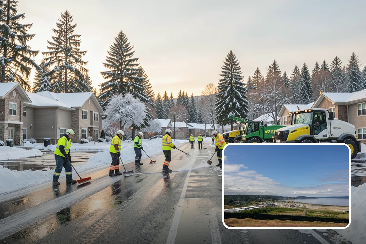 Calcium Chloride Spreading in University Place, Pierce County, WA - Stays active down into the single digits when rock salt fails