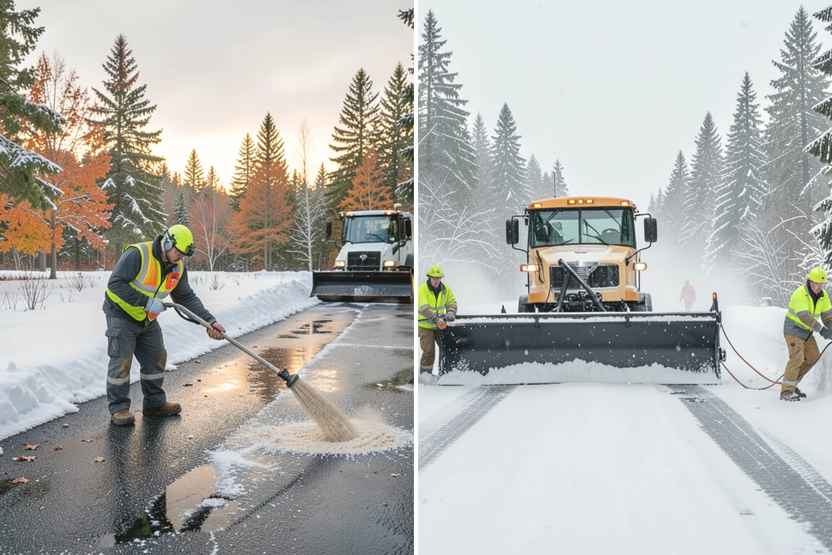 Calcium Chloride Spreading in University Place, Pierce County, WA - Identify the coldest, most shaded surfaces that need a stronger deicer