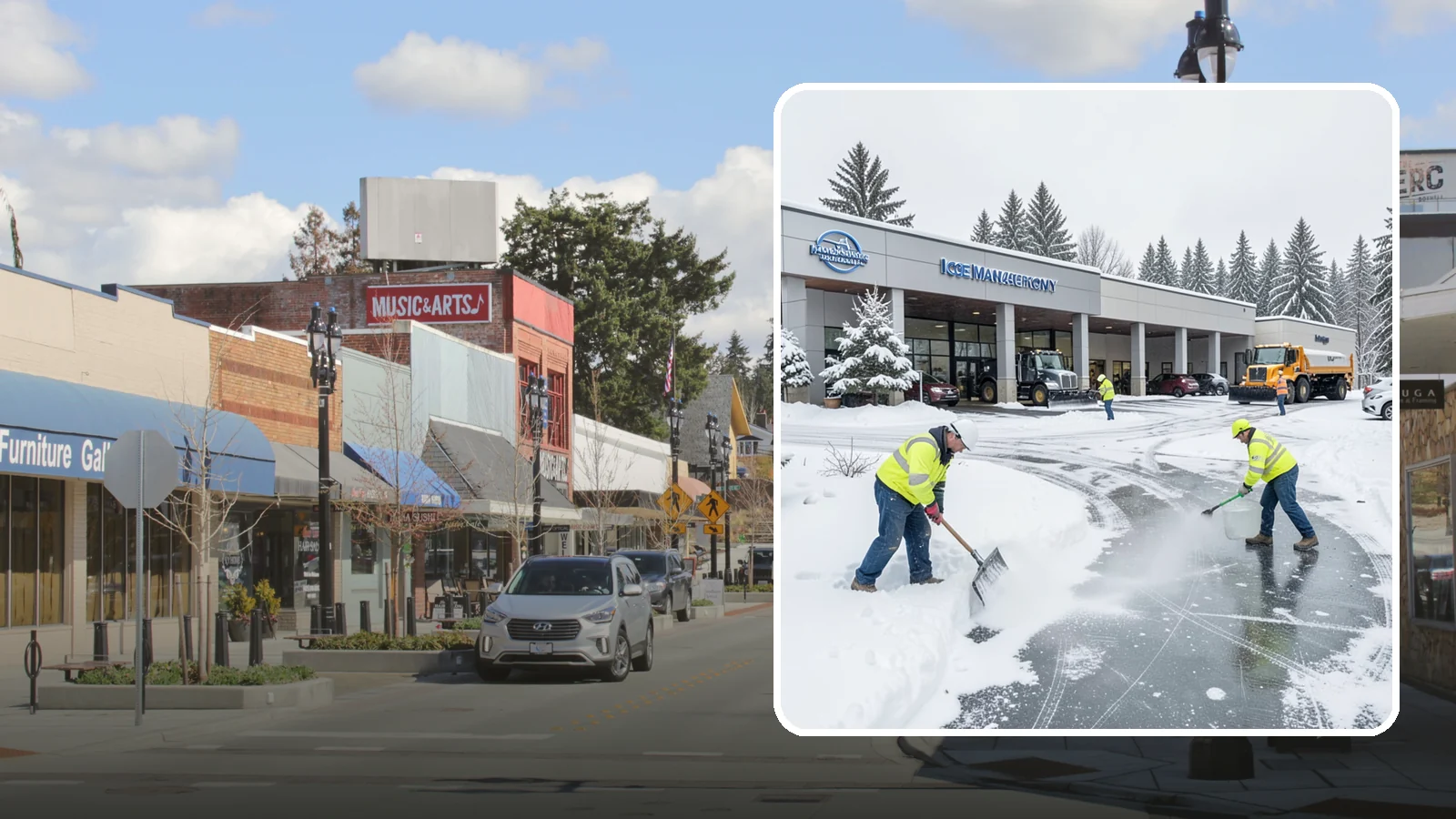 Car Dealership Deicing in Bothell, King County, WA - Deicing for car dealerships, keeping showroom entrances, customer walkways, and service-lane approaches safe while protecting the...