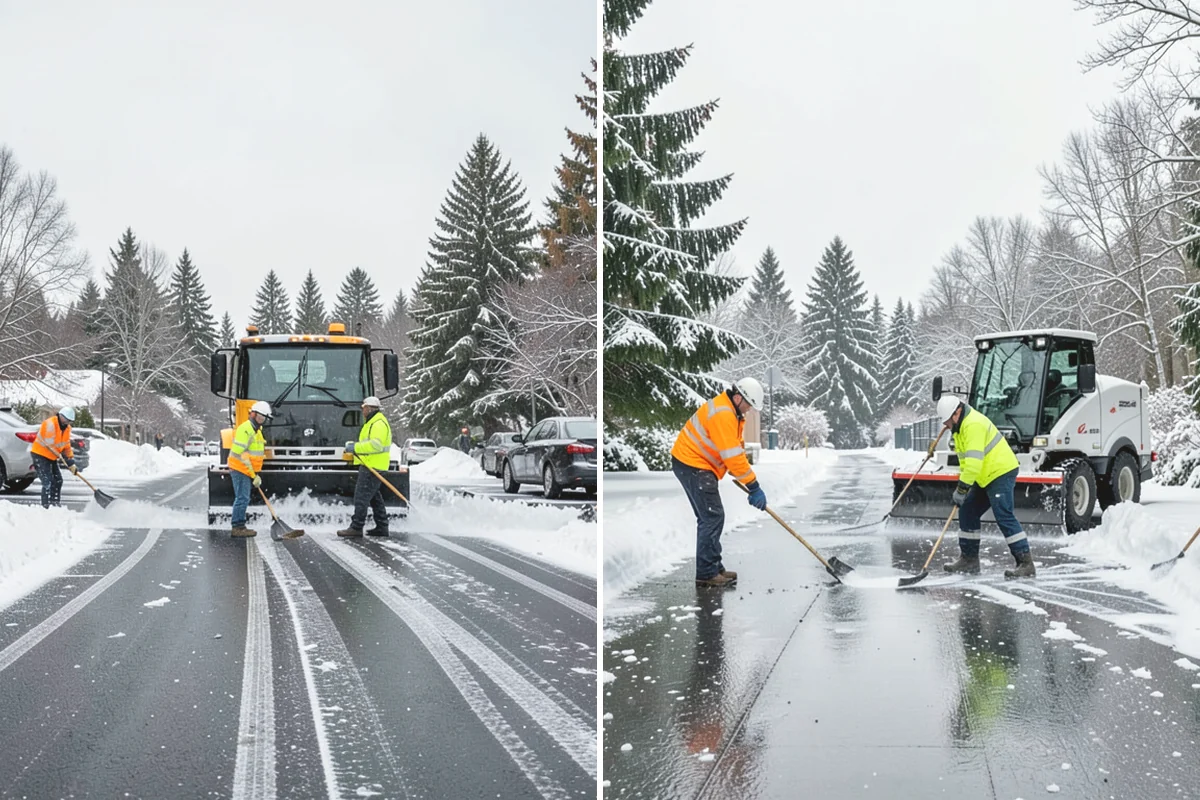 Car Dealership Deicing in Covington, King County, WA - Map showroom entrances, service drive, and lot walkways