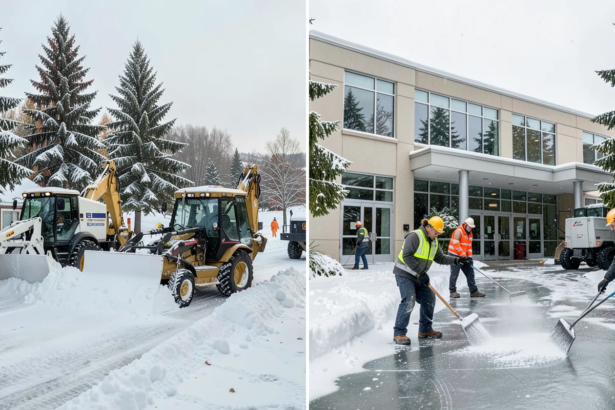 Car Dealership Deicing in DuPont, Pierce County, WA - Map showroom entrances, service drive, and lot walkways