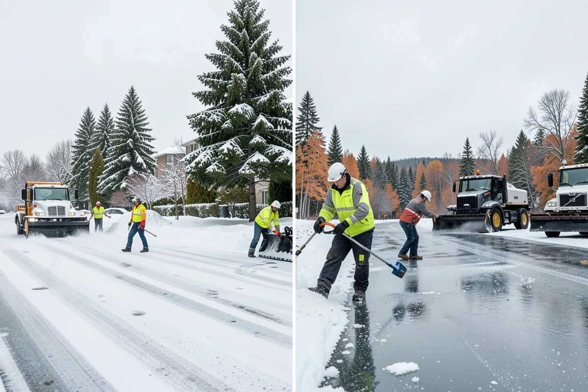 Car Dealership Deicing in Fircrest, Pierce County, WA - Map showroom entrances, service drive, and lot walkways