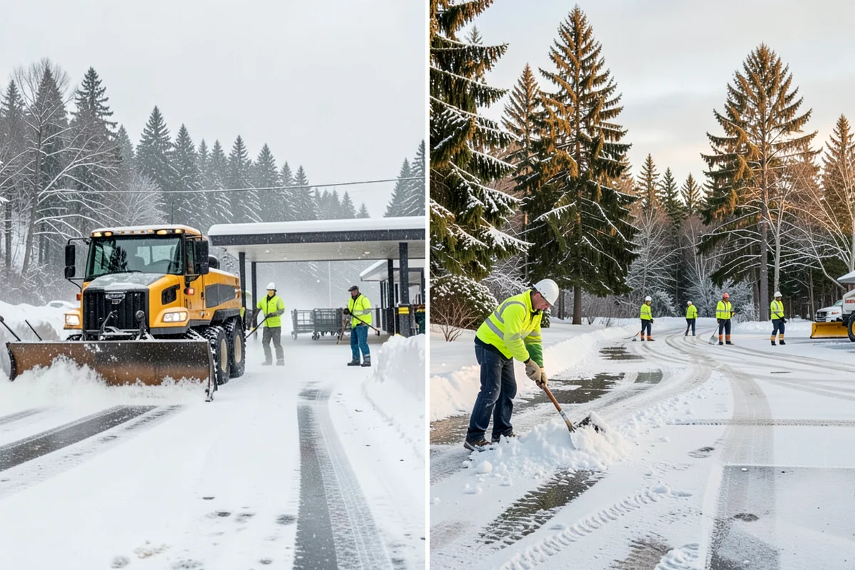 Car Dealership Deicing in Hunts Point, King County, WA - Map showroom entrances, service drive, and lot walkways