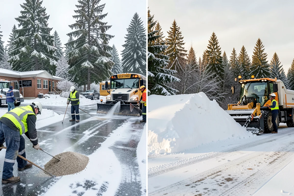 Car Dealership Deicing in Kenmore, King County, WA - Map showroom entrances, service drive, and lot walkways