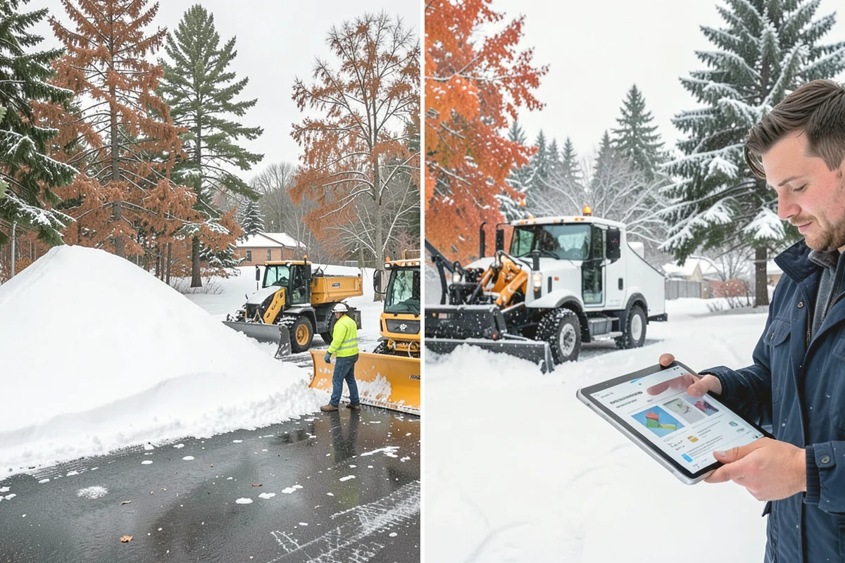 Car Dealership Deicing in La Conner, Skagit County, WA - Map showroom entrances, service drive, and lot walkways