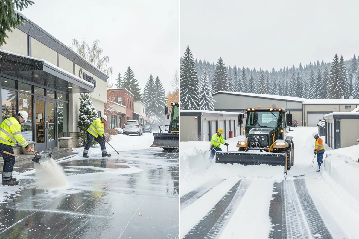Car Dealership Deicing in Lake Stevens, Snohomish County, WA - Map showroom entrances, service drive, and lot walkways