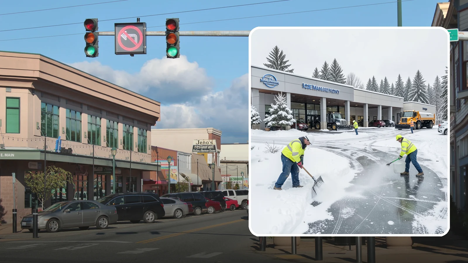 Car Dealership Deicing in Monroe, Snohomish County, WA - Deicing for car dealerships, keeping showroom entrances, customer walkways, and service-lane approaches safe while protecting the...