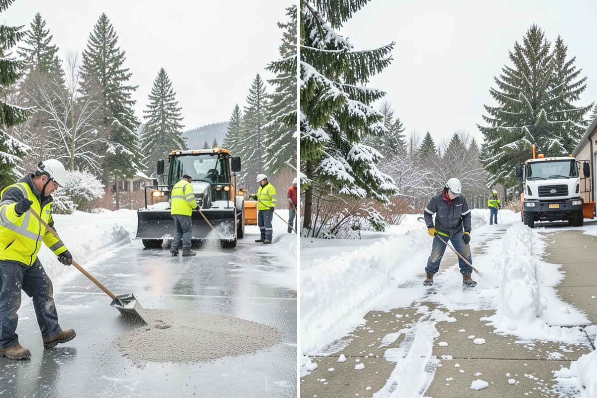 Car Dealership Deicing in Oak Harbor, Island County, WA - Map showroom entrances, service drive, and lot walkways