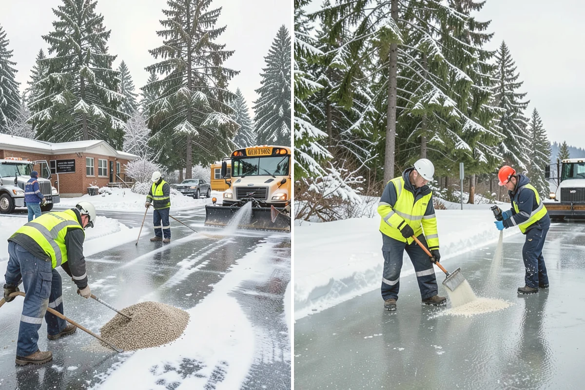 Car Dealership Deicing in Snohomish, Snohomish County, WA - Map showroom entrances, service drive, and lot walkways