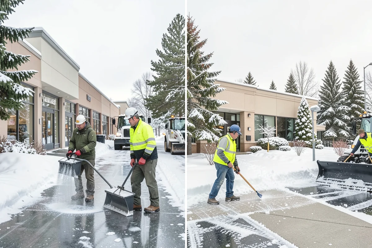 Car Dealership Deicing in Tukwila, King County, WA - Map showroom entrances, service drive, and lot walkways