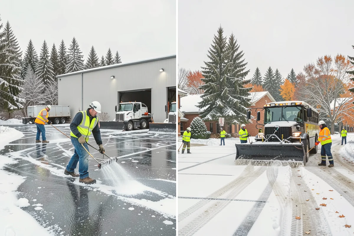 Car Dealership Parking Lot Snow Removal in Algona, King County, WA - Map customer parking, display rows, and the service drive