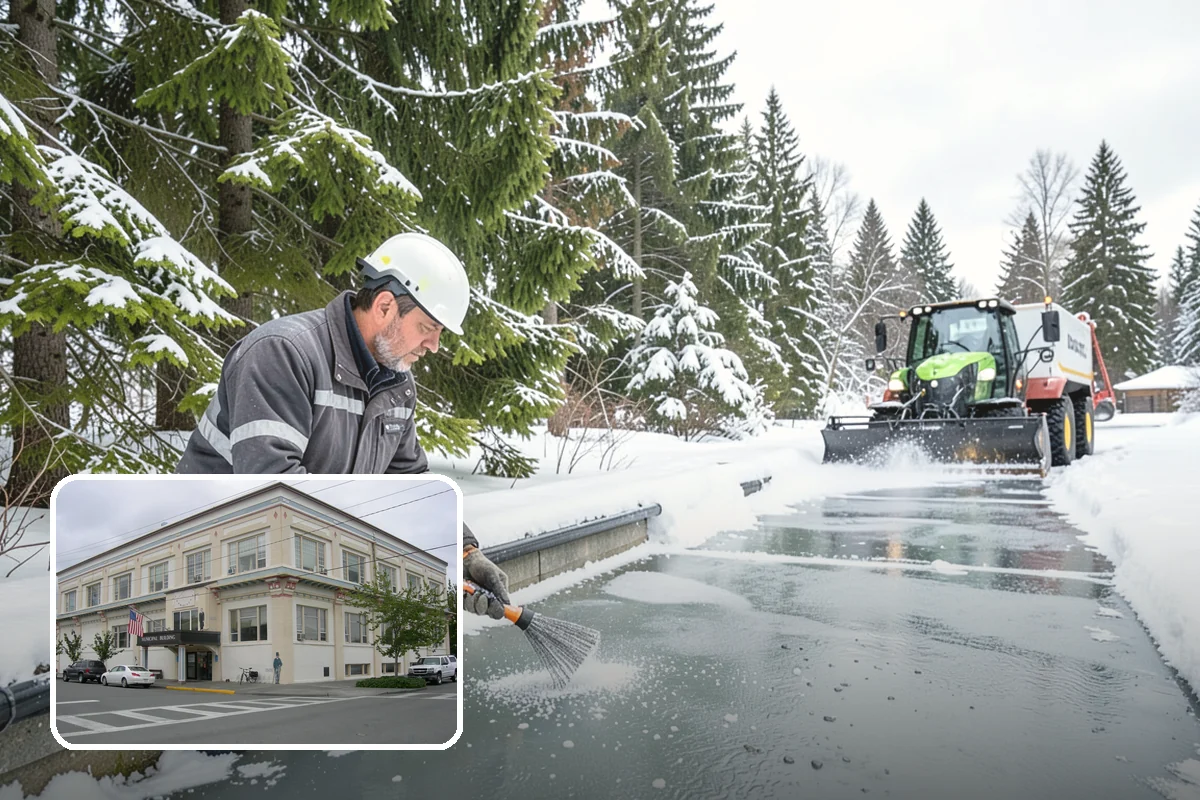 Car Dealership Parking Lot Snow Removal in Anacortes, Skagit County, WA - Customer parking, showroom, and service drives stay open