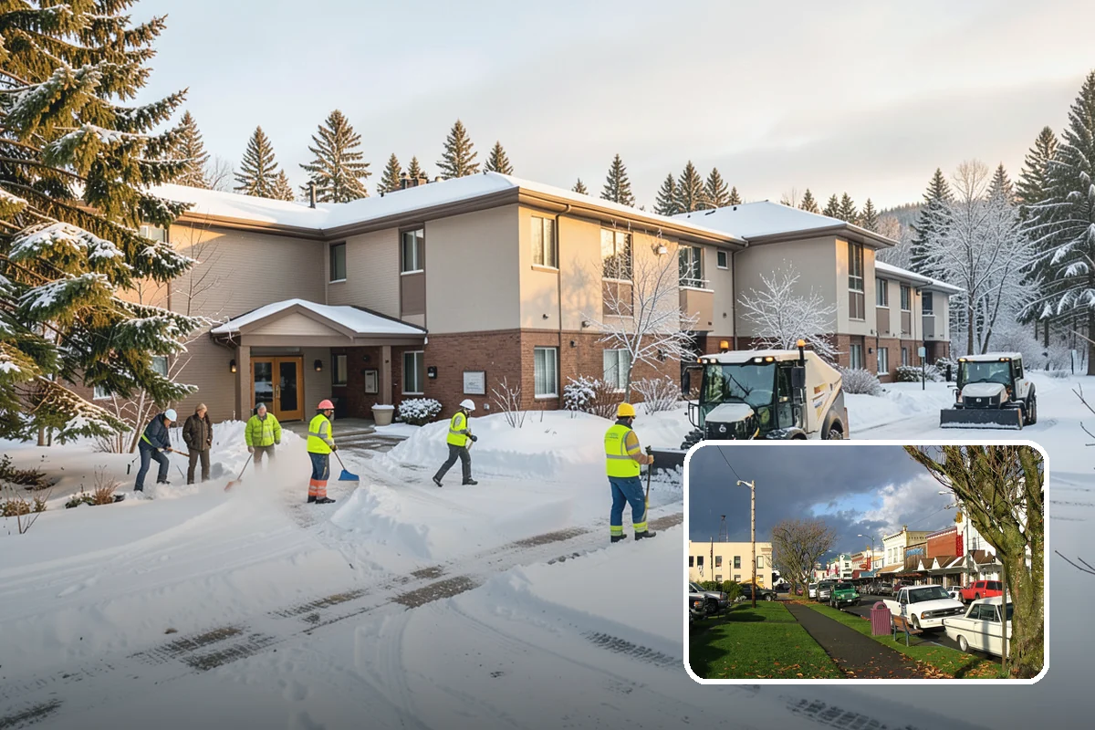 Car Dealership Parking Lot Snow Removal in Arlington, Snohomish County, WA - Customer parking, showroom, and service drives stay open