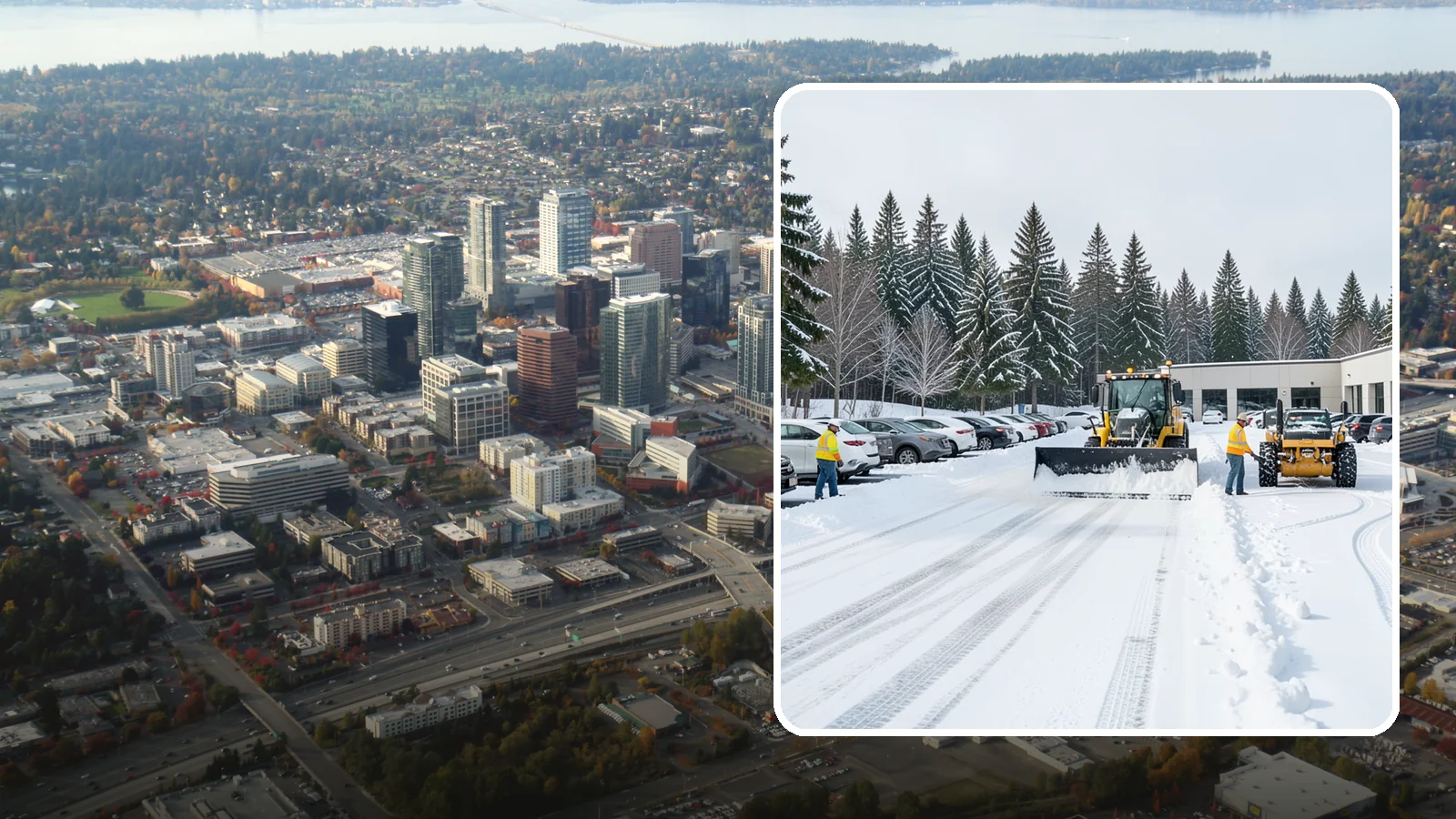 Car Dealership Parking Lot Snow Removal in Bellevue, King County, WA - We clear dealership lots and inventory rows so Western Washington shoppers browse and buy through winter weather.