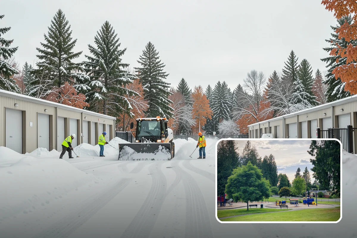 Car Dealership Parking Lot Snow Removal in Bonney Lake, Pierce County, WA - Customer parking, showroom, and service drives stay open