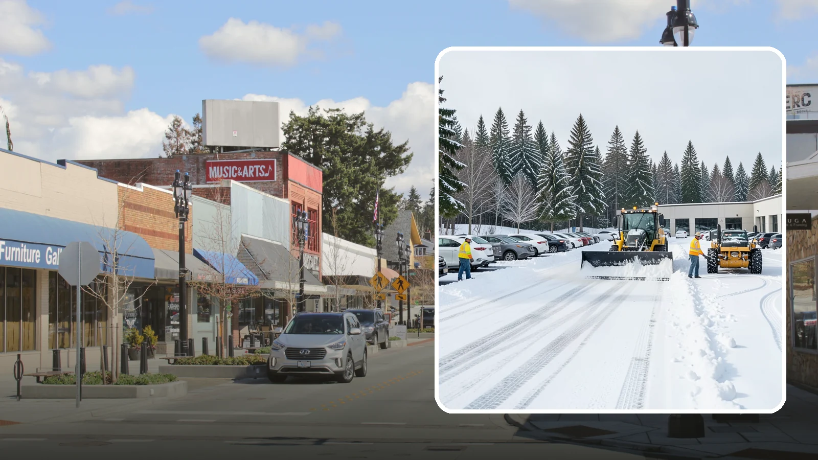 Car Dealership Parking Lot Snow Removal in Bothell, King County, WA - We clear dealership lots and inventory rows so Western Washington shoppers browse and buy through winter weather.