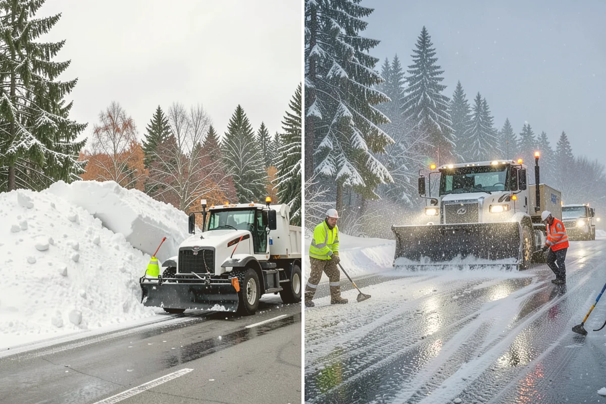 Car Dealership Parking Lot Snow Removal in Bothell, King County, WA - Map customer parking, display rows, and the service drive