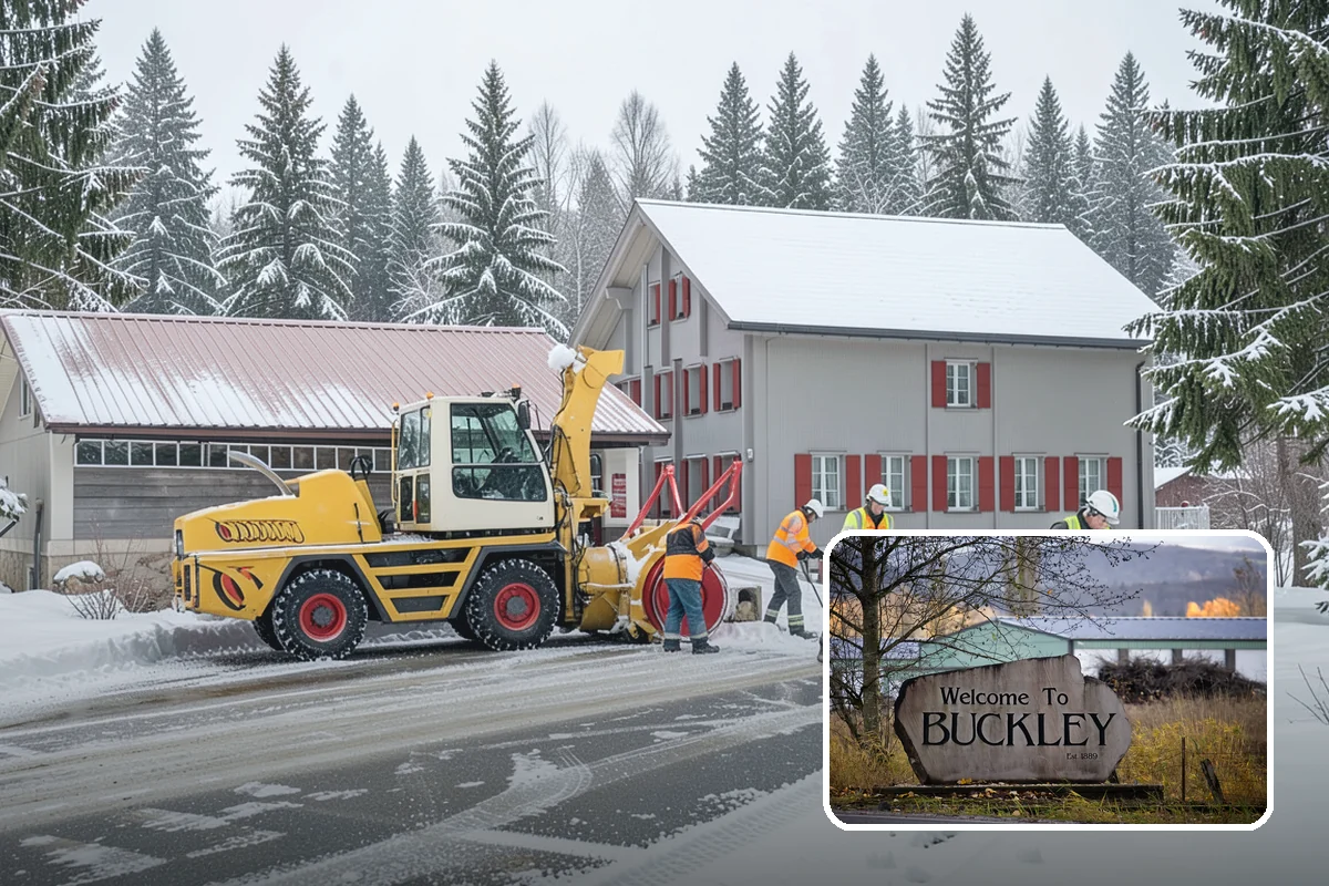 Car Dealership Parking Lot Snow Removal in Buckley, Pierce County, WA - Customer parking, showroom, and service drives stay open