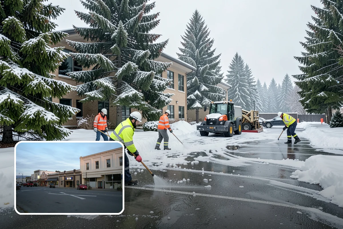 Car Dealership Parking Lot Snow Removal in Burlington, Skagit County, WA - Customer parking, showroom, and service drives stay open