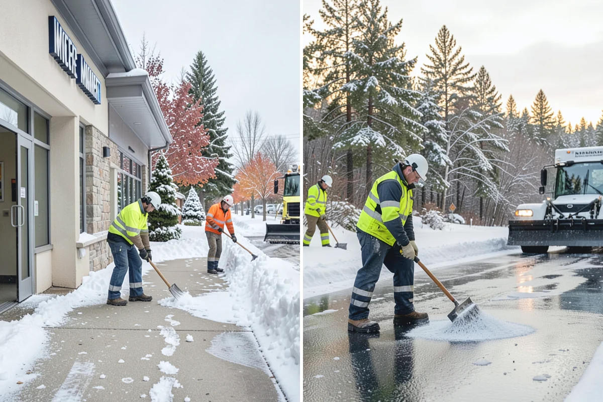 Car Dealership Parking Lot Snow Removal in Des Moines, King County, WA - Map customer parking, display rows, and the service drive