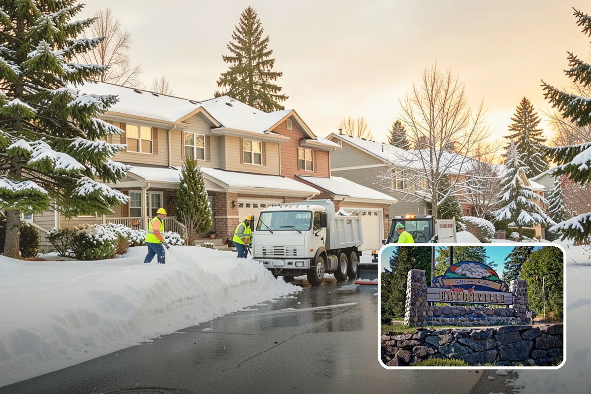 Car Dealership Parking Lot Snow Removal in Eatonville, Pierce County, WA - Customer parking, showroom, and service drives stay open