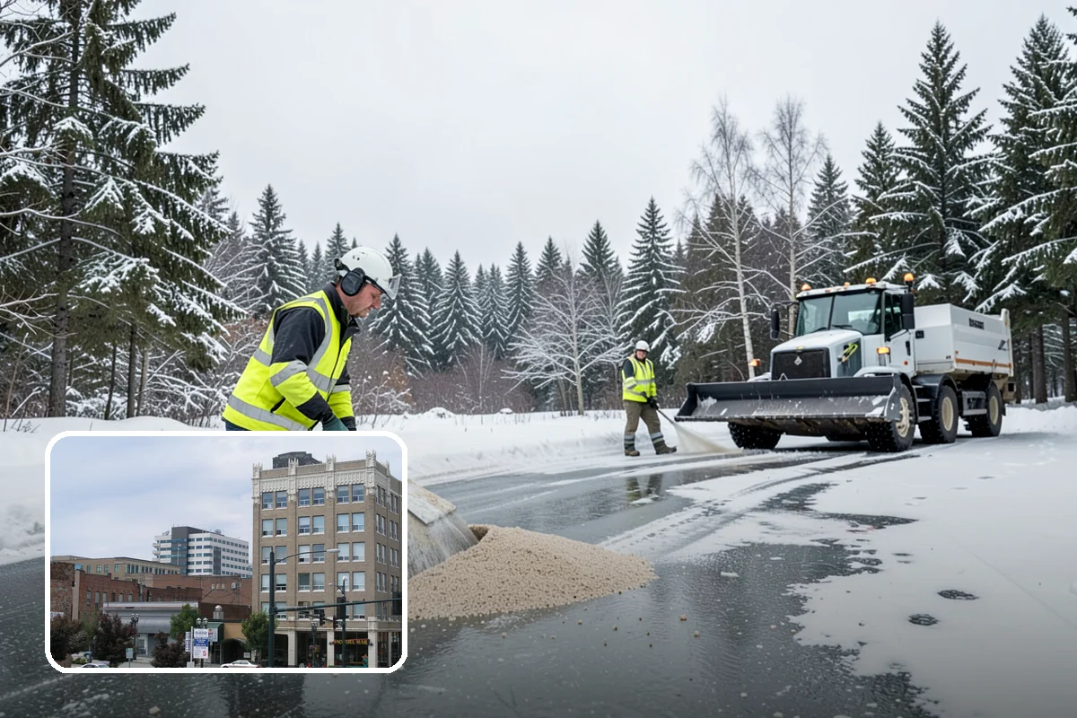 Car Dealership Parking Lot Snow Removal in Everett, Snohomish County, WA - Customer parking, showroom, and service drives stay open