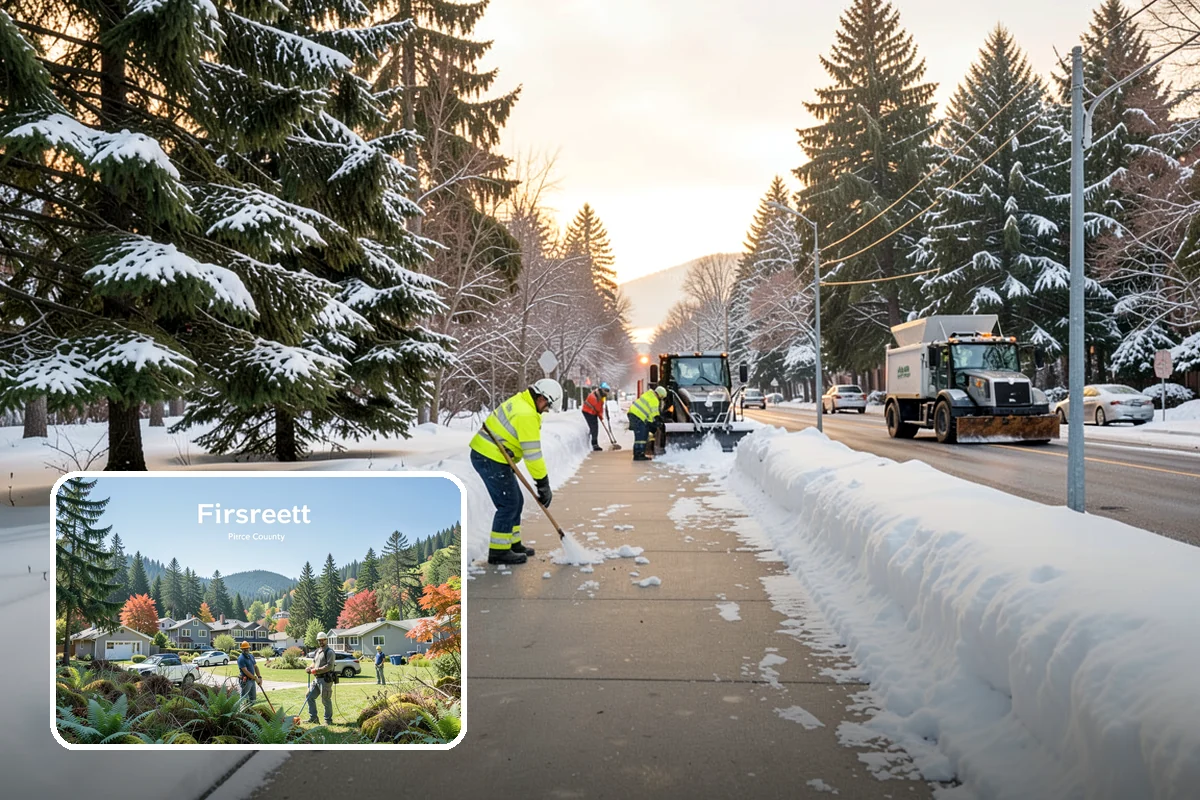 Car Dealership Parking Lot Snow Removal in Fircrest, Pierce County, WA - Customer parking, showroom, and service drives stay open