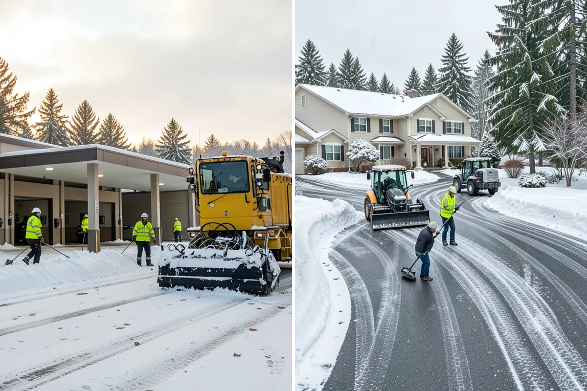 Car Dealership Parking Lot Snow Removal in Fircrest, Pierce County, WA - Map customer parking, display rows, and the service drive