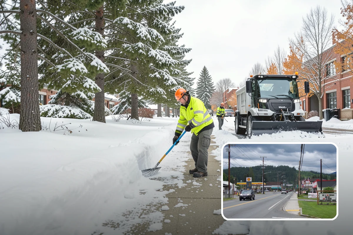 Car Dealership Parking Lot Snow Removal in Granite Falls, Snohomish County, WA - Customer parking, showroom, and service drives stay open