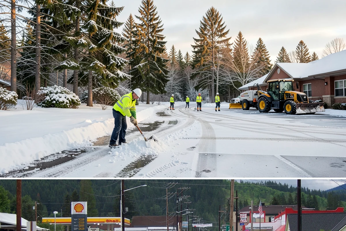 Car Dealership Parking Lot Snow Removal in Granite Falls, Snohomish County, WA - Car dealership lots across the Puget Sound region need the most winter clearing from December through February during peak freeze...