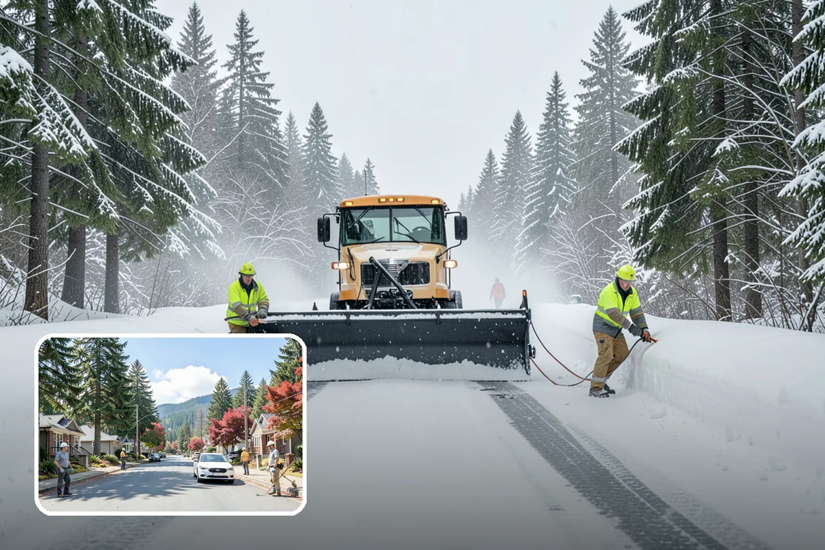 Car Dealership Parking Lot Snow Removal in Hunts Point, King County, WA - Customer parking, showroom, and service drives stay open