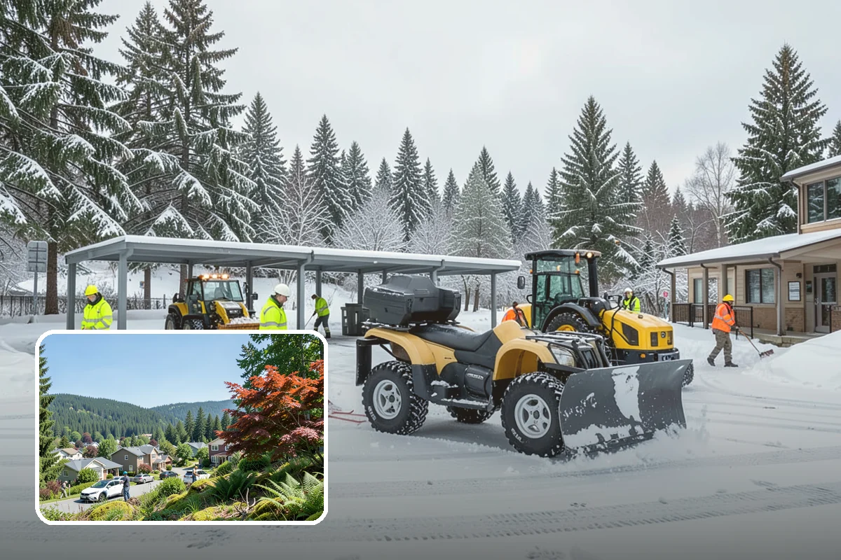 Car Dealership Parking Lot Snow Removal in Index, Snohomish County, WA - Customer parking, showroom, and service drives stay open