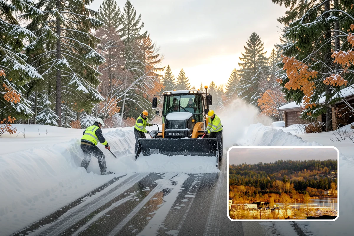 Car Dealership Parking Lot Snow Removal in Kenmore, King County, WA - Customer parking, showroom, and service drives stay open