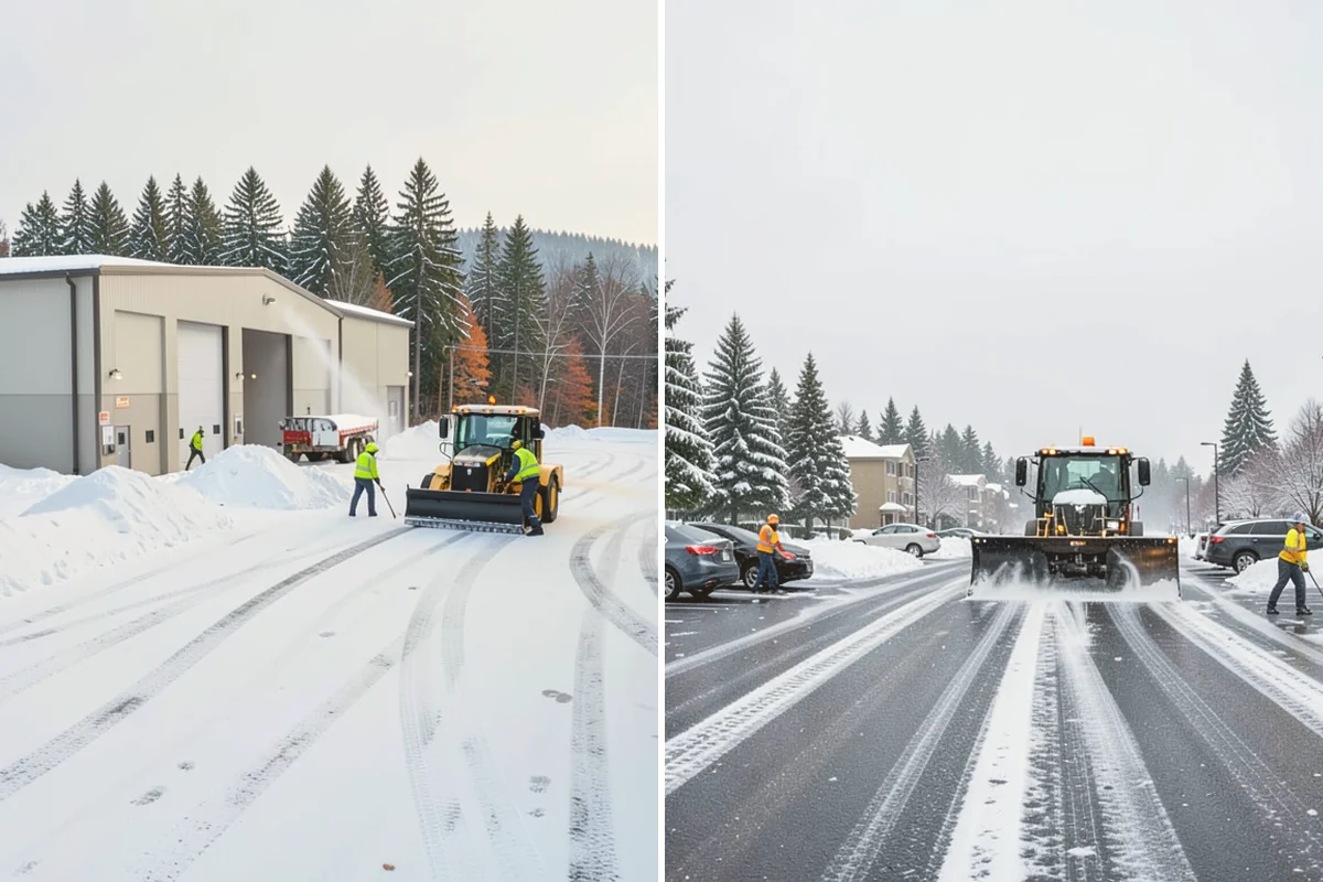 Car Dealership Parking Lot Snow Removal in Kent, King County, WA - Map customer parking, display rows, and the service drive