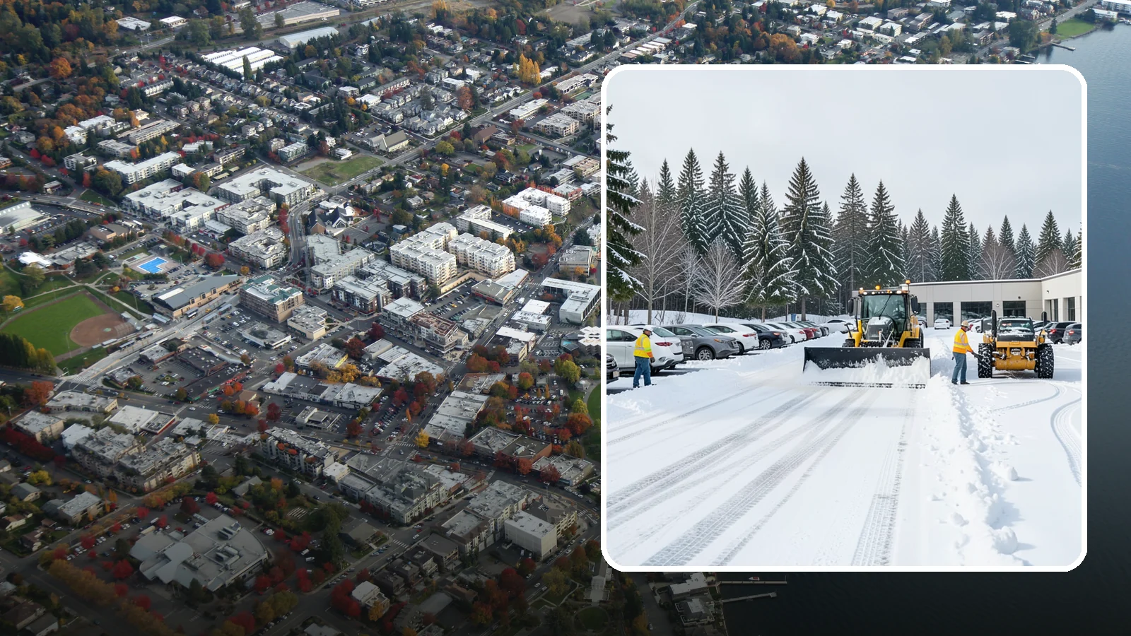 Car Dealership Parking Lot Snow Removal in Kirkland, King County, WA - We clear dealership lots and inventory rows so Western Washington shoppers browse and buy through winter weather.