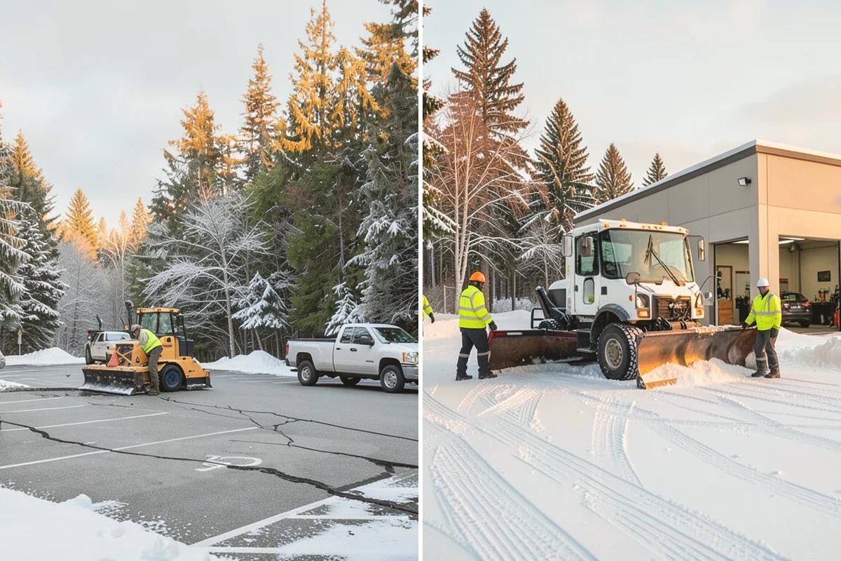 Car Dealership Parking Lot Snow Removal in Lake Stevens, Snohomish County, WA - Map customer parking, display rows, and the service drive