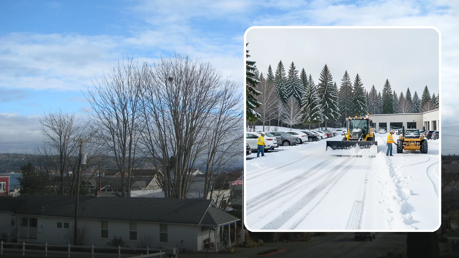 Car Dealership Parking Lot Snow Removal in Langley, Island County, WA - We clear dealership lots and inventory rows so Western Washington shoppers browse and buy through winter weather.