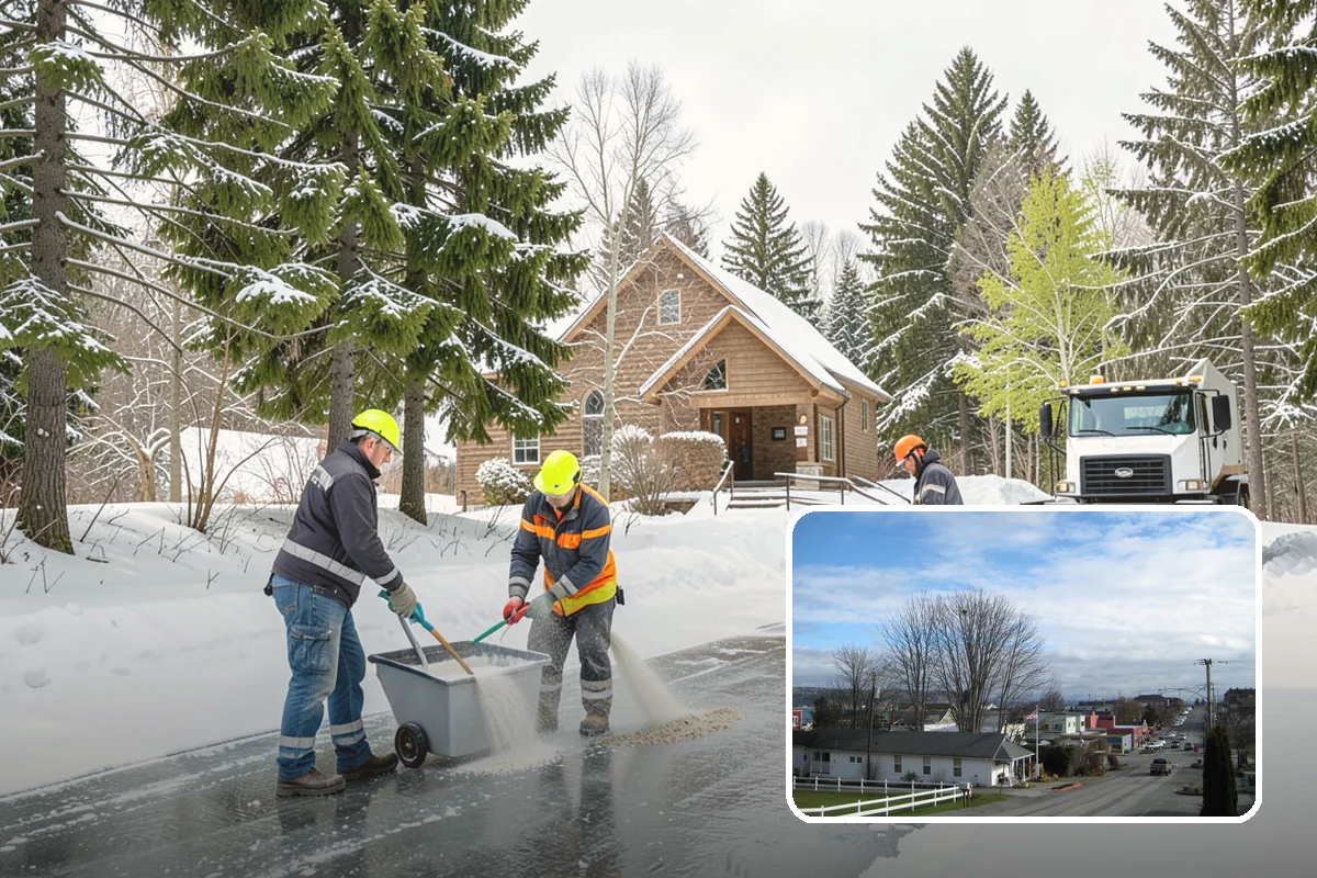 Car Dealership Parking Lot Snow Removal in Langley, Island County, WA - Customer parking, showroom, and service drives stay open