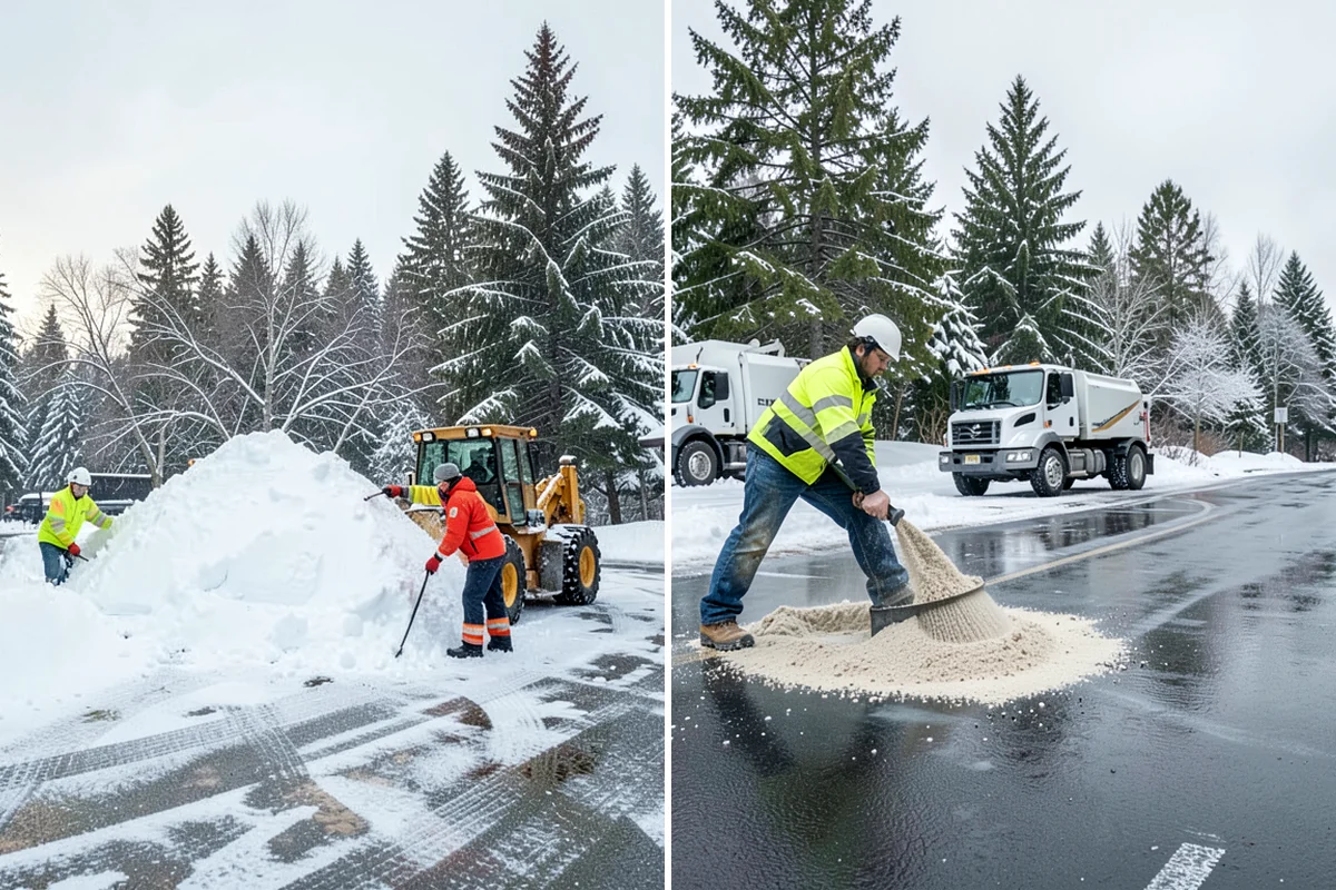 Car Dealership Parking Lot Snow Removal in Lyman, Skagit County, WA - Map customer parking, display rows, and the service drive