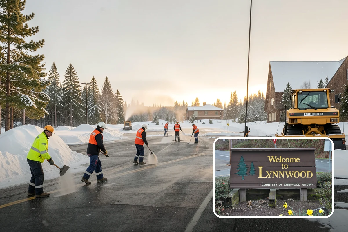 Car Dealership Parking Lot Snow Removal in Lynnwood, Snohomish County, WA - Customer parking, showroom, and service drives stay open