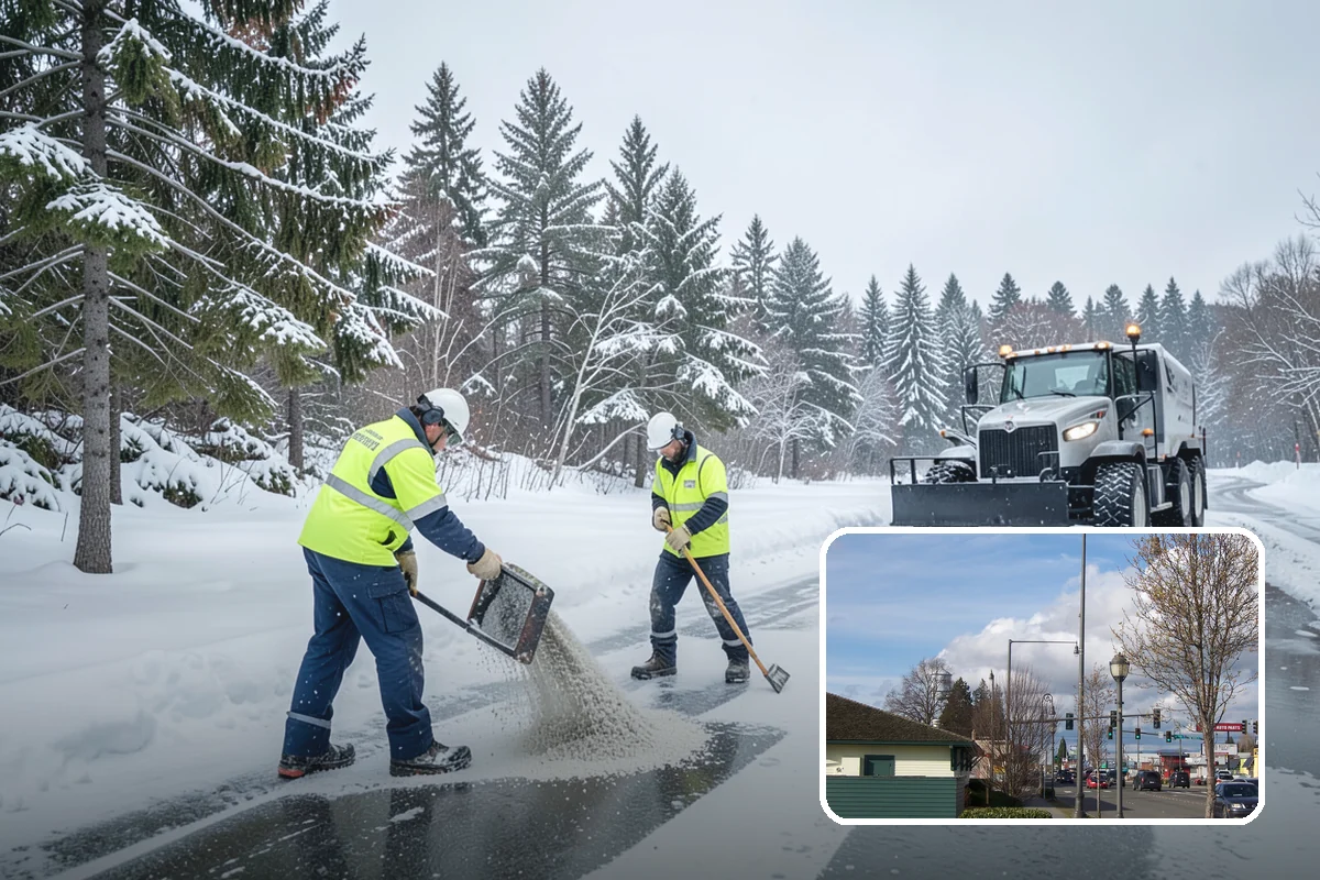 Car Dealership Parking Lot Snow Removal in Marysville, Snohomish County, WA - Customer parking, showroom, and service drives stay open