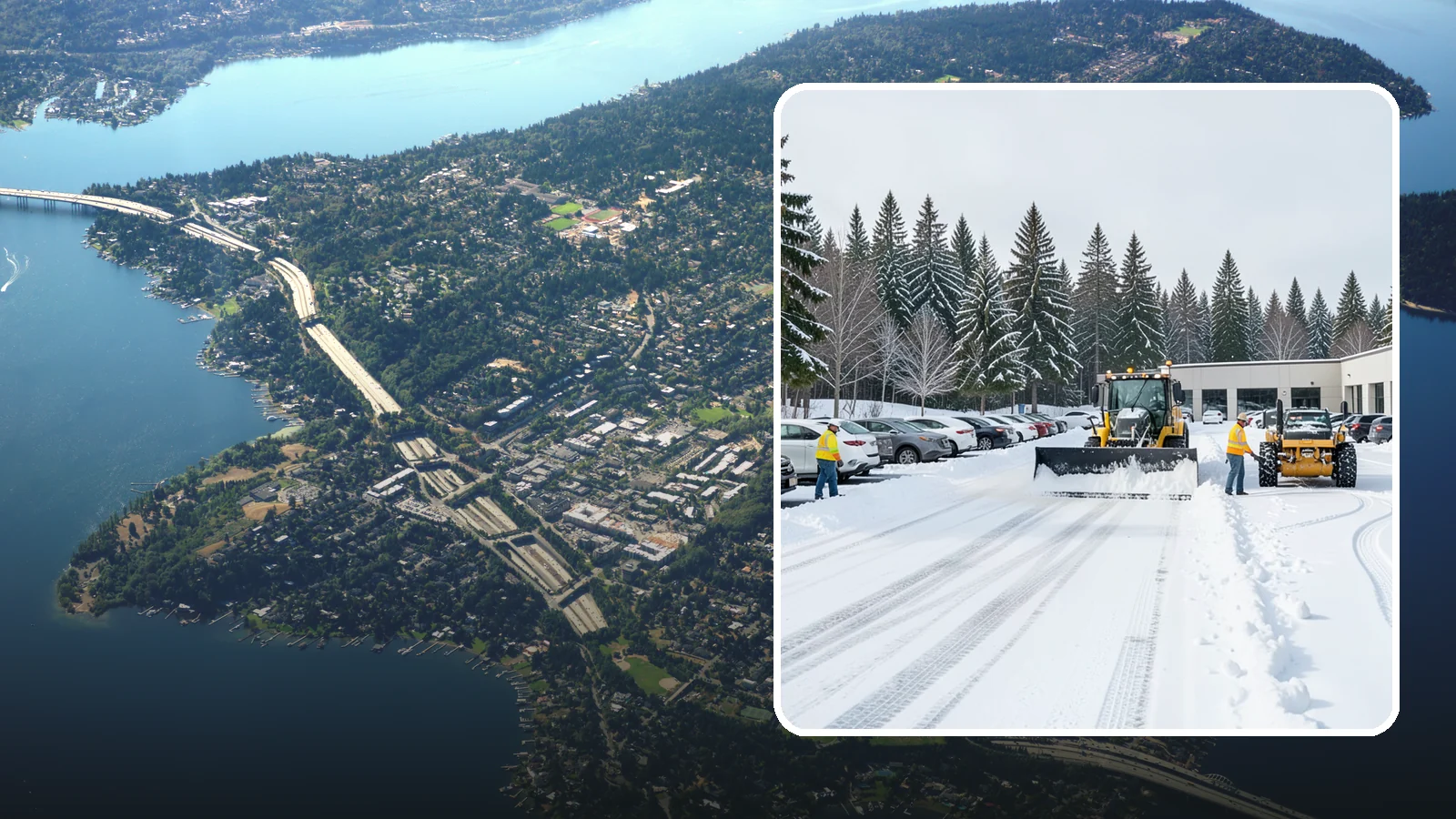 Car Dealership Parking Lot Snow Removal in Mercer Island, King County, WA - We clear dealership lots and inventory rows so Western Washington shoppers browse and buy through winter weather.