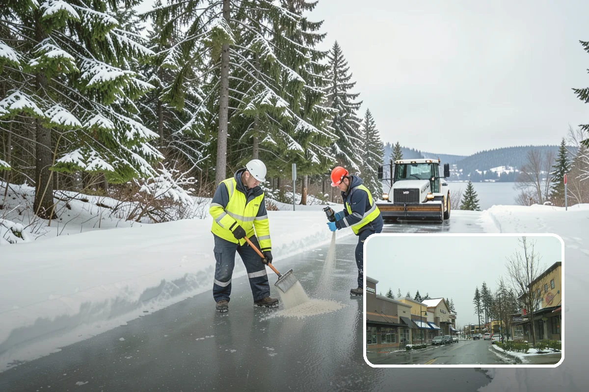 Car Dealership Parking Lot Snow Removal in Mill Creek, Snohomish County, WA - Customer parking, showroom, and service drives stay open